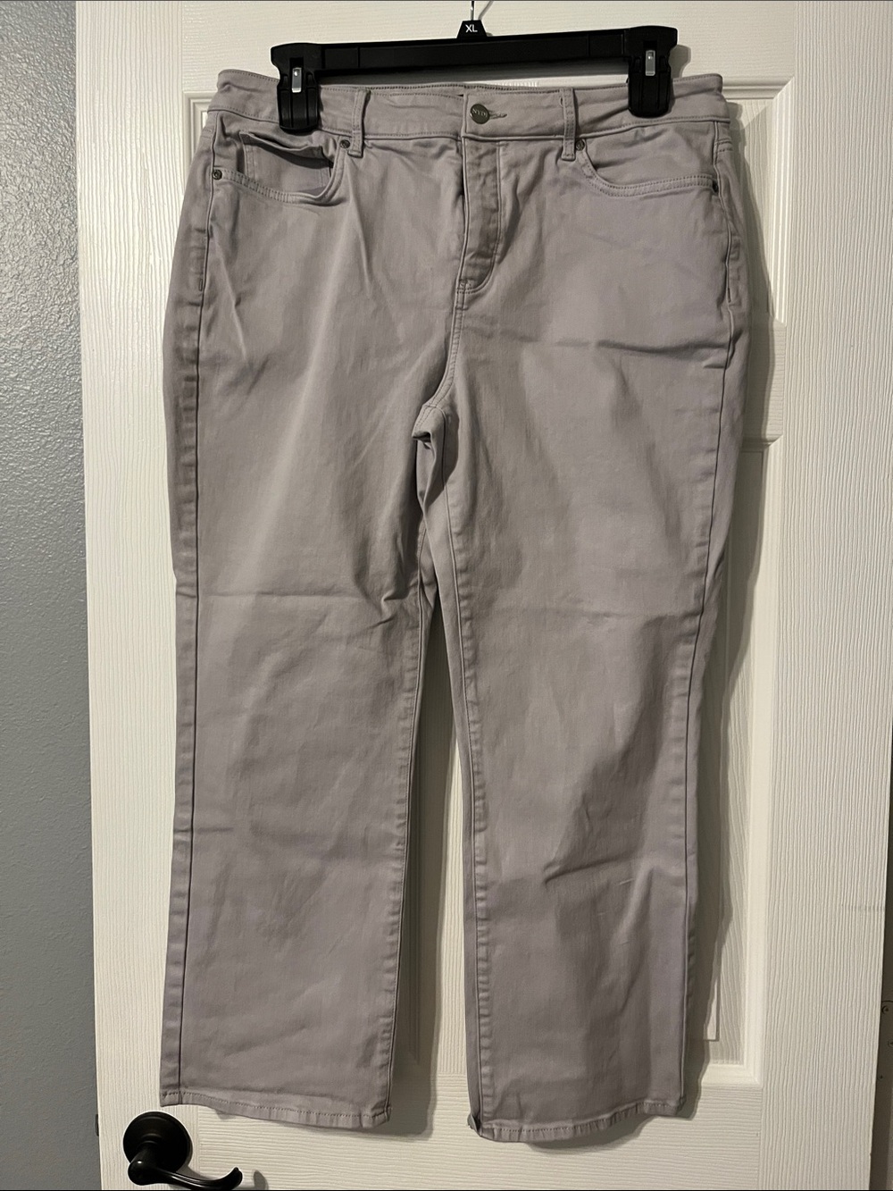 NYDJ Gray Marilyn Straight Leg Jeans